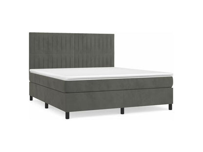 Sommier à Meuble de lit et matelas Gris foncé 160x200 Velours
