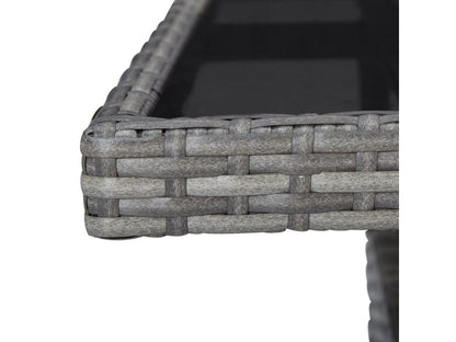 Ensemble à manger de jardin 5 pcs Gris Résine tressée et verre SQSB43034