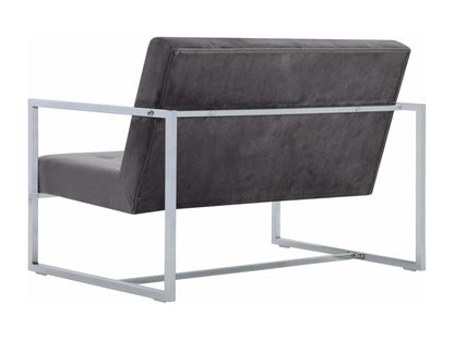 Canapé 2 places avec accoudoirs Gris foncé Chicyla et velours OTOI30453