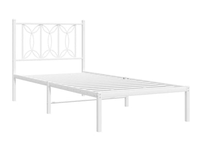 Cadre de lit métal sans matelas avec tête de lit blanc 80x200cm TWEB35247