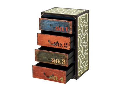 Commode design stylée industriel effet bois multiCouleure 40x30x66 cm 03 0005033 XTQS50905