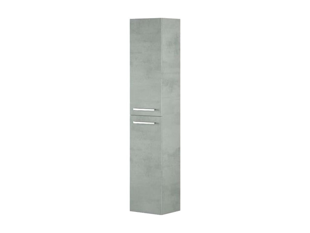 Colonne de salle de bain Chicyla Armoire colonne de salle de bain avec 2 portes Armoire murale suspendue avec 2 étagères 30x25h150 cm Gris béton QXHB51477