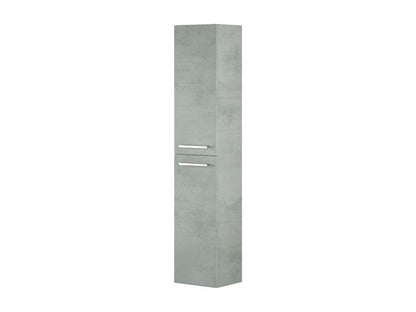 Colonne de salle de bain Chicyla Armoire colonne de salle de bain avec 2 portes Armoire murale suspendue avec 2 étagères 30x25h150 cm Gris béton QXHB51477
