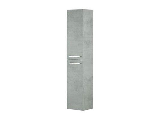 Colonne de salle de bain Chicyla Armoire colonne de salle de bain avec 2 portes Armoire murale suspendue avec 2 étagères 30x25h150 cm Gris béton QXHB51477