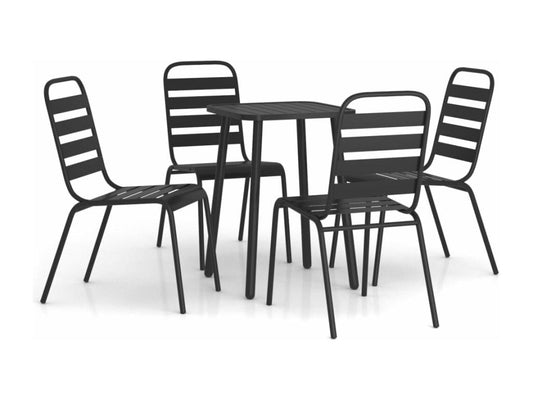Ensemble à manger de jardin 5 pcs acier anthracite XJDK10155