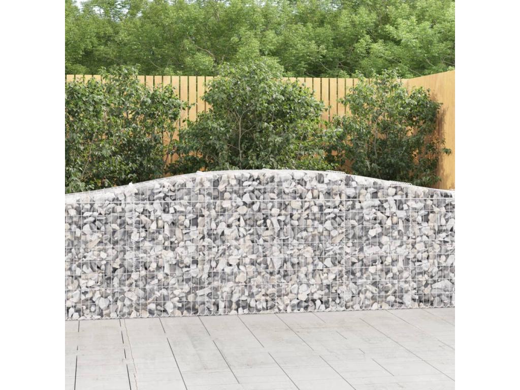 Paniers à gabions arqués 3 pcs 400x50x80-100 Fer galvanisé AWWR21017