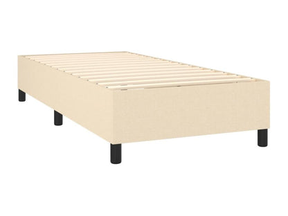 Lit à sommier tapissier et matelas Crème 90x190 Tissu QJLA54145