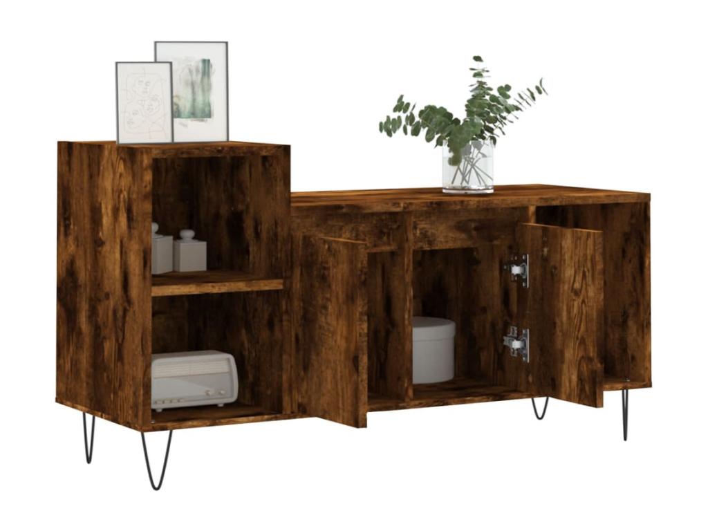 Meuble TV Chêne fumé 100x35x55 cm Bois d'ingénierie ZPVK96319