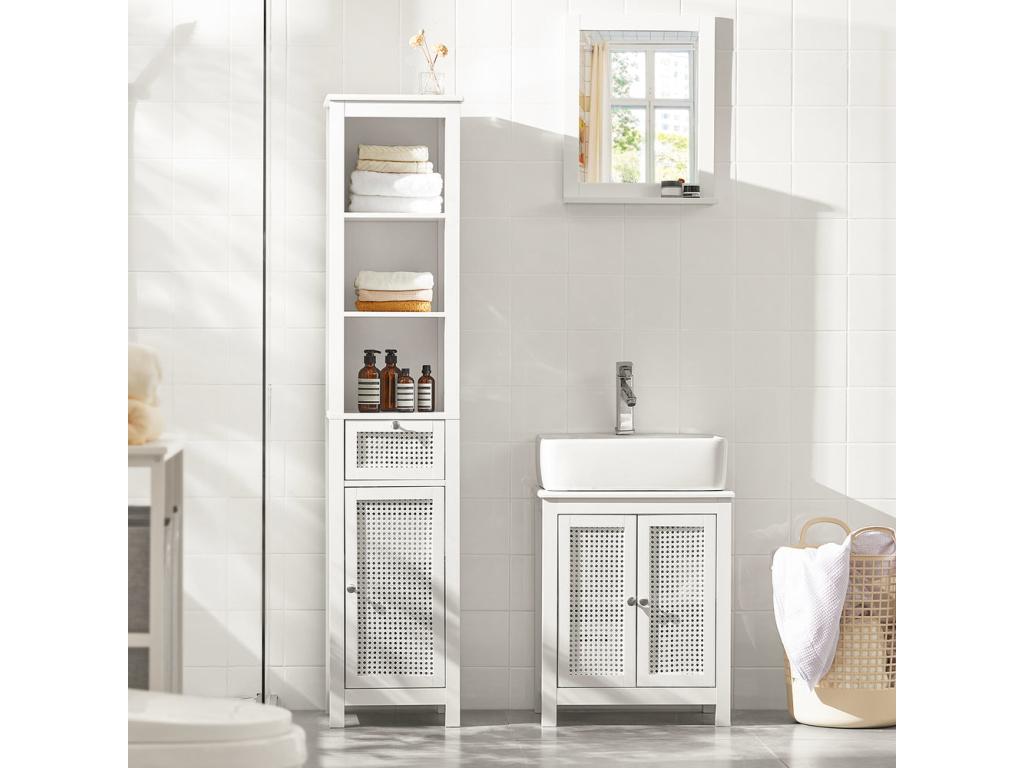 Meuble Sous-lavabo Meuble Sous-vasque À 2 Étages Et 2 Portes Meuble De Salle De Bain BZr35-w NRGJ45481