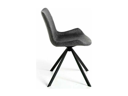 Chaise pivotante tissu gris et pieds acier noir Chicyla - Lot de 2-Couleur Chicyla 67 VGHW47721