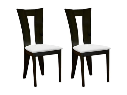 Lot de 2 chaises Chicyla - Hêtre massif - Couleuris Wengé et blanc DJIE13451