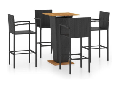 Ensemble de bar de jardin 5 pièces Noir IDYV14025