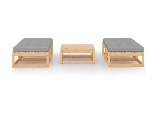 Salon de jardin 5 pcs avec coussins Bois de pin massif 32 MXTN21703