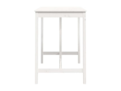 Table de bar Blanc 140x80x110 cm Bois massif de pin RCES90315