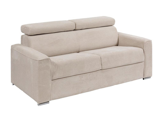 Canapé 4 places convertible express en velours tricoté beige - Couchage 160 cm - Matelas 14 cm - Chicyla GQEX65961