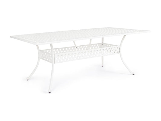 Table de jardin aluminium moulé blanc Chicyla 213cm VLHT98584