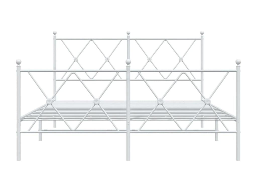 Cadre de lit métal avec tête de lit-pied de lit blanc 140x200 OIND15690