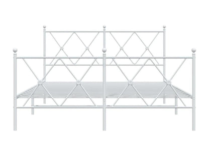 Cadre de lit métal avec tête de lit-pied de lit blanc 140x200 OIND15690