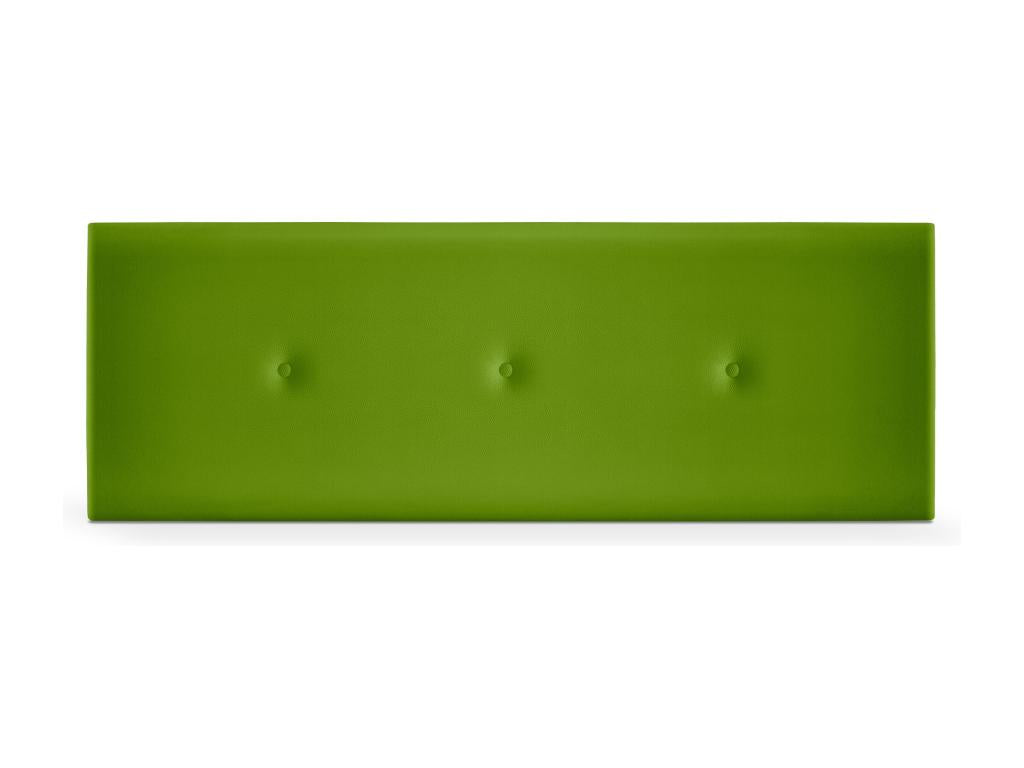 Meublori Tête de lit simili cuir lisse avec Boutons 135x50cm Lits 120/135 - Vert