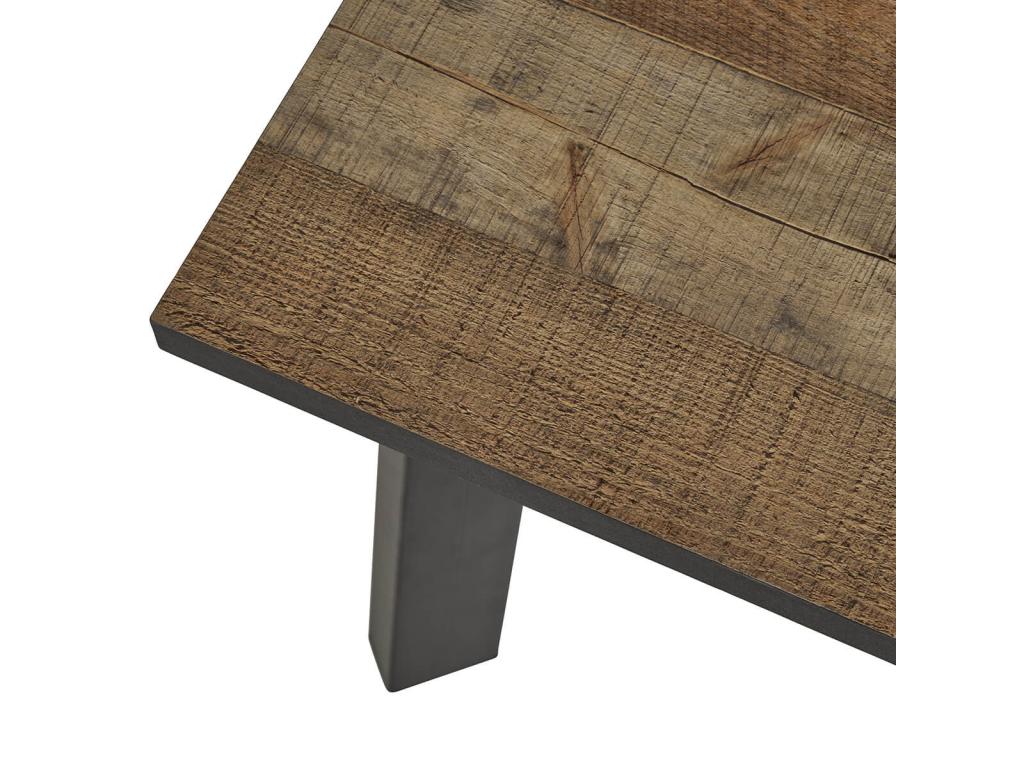 Meublori - Table Basse Aspect Bois et Métal