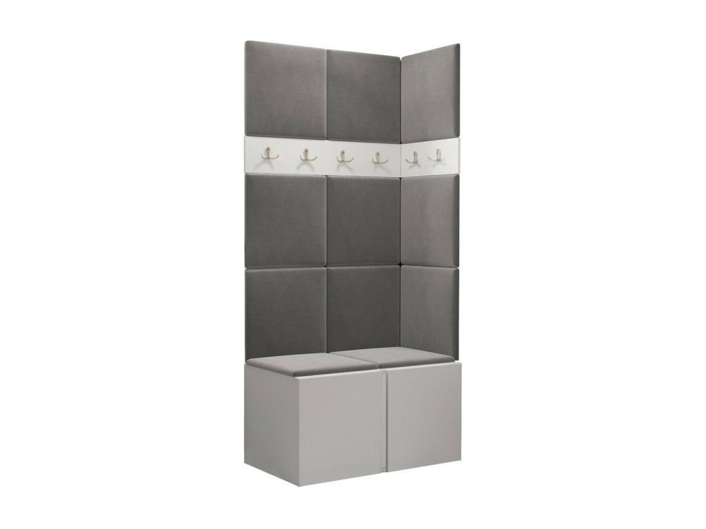 Meuble d'entrée Chicyla 264 186x84x46cm Blanc Tapisserie - Stratifié VZZM93250