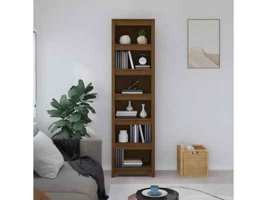 Bibliothèque Marron miel 50x35x183 cm Bois de pin massif TBIO29503