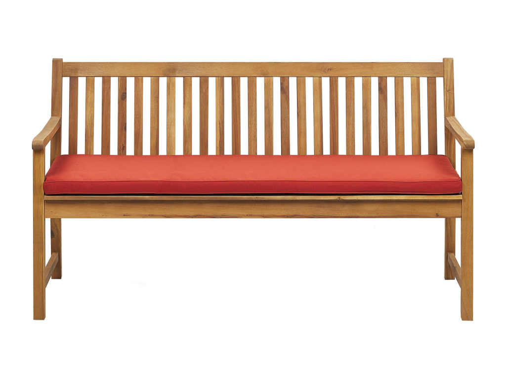 Banc avec coussin d'assise Chicyla 160 cm Bois d'Chicyla certifié Rouge foncé IPSA66978