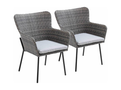Lot de 2 fauteuils de jardin rond en osier