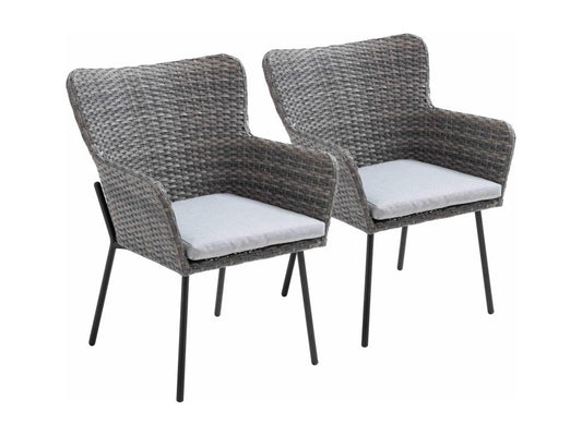 Lot de 2 fauteuils de jardin rond en osier