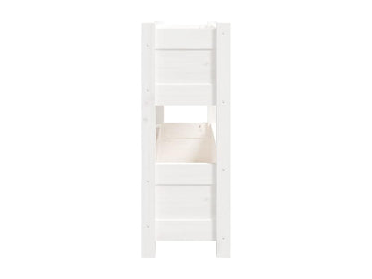 Jardinière Blanc 77x25x66 cm Bois massif de pin