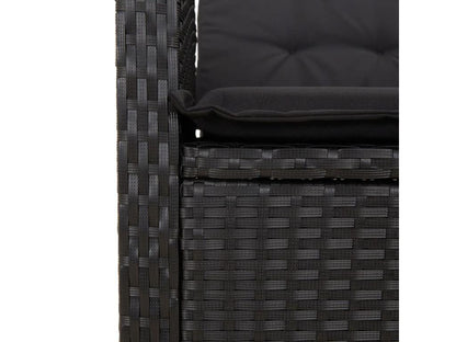 Ensemble à manger de jardin coussins 7 pièces Noir Résine tressée WIID34805