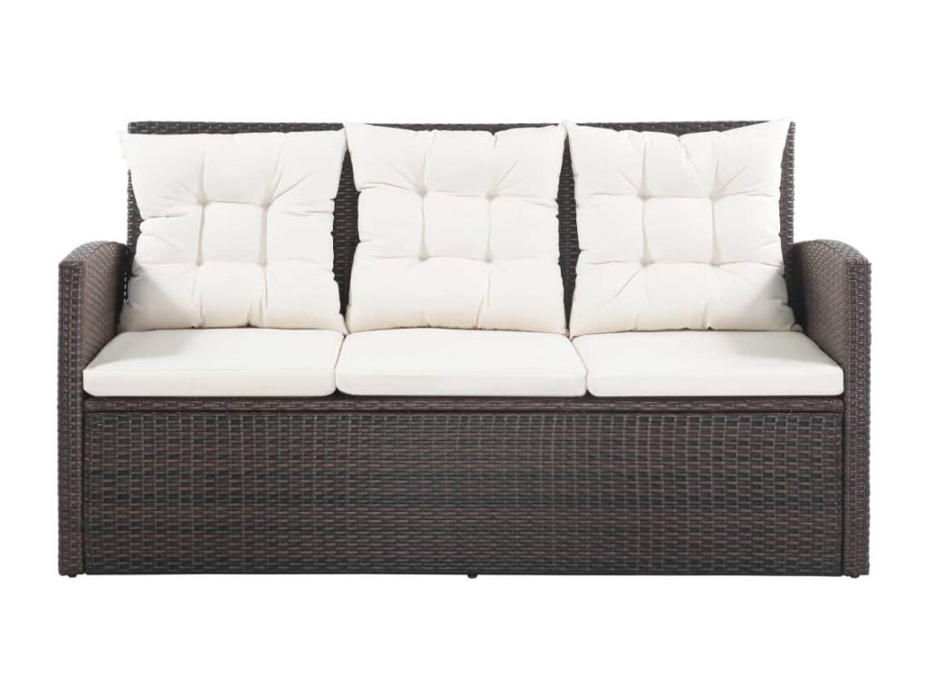 Salon de jardin 5 pièces avec coussins Résine tressée Marron LMWR43446