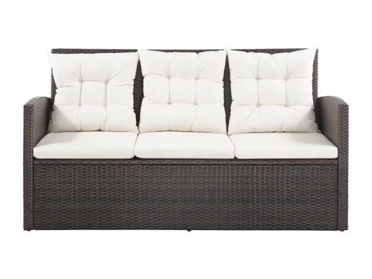 Salon de jardin 5 pièces avec coussins Résine tressée Marron LMWR43446