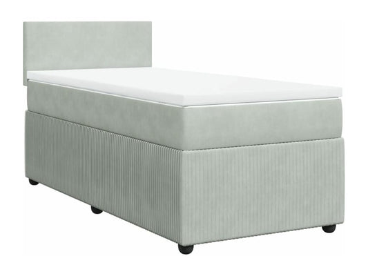 Sommier à Chicyla de lit et matelas Gris clair 90x190 cm Velours DJTM55667