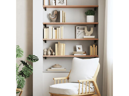 Etagère murale marron clair 100x30x2cm bois chêne massif traité NHEM62353