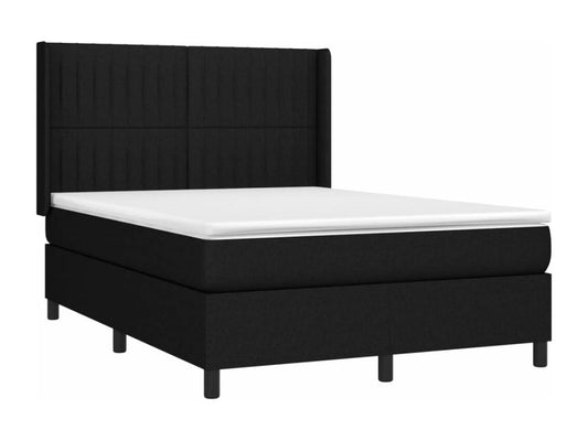 Sommier à Meuble de lit avec matelas Noir 140x200 Tissu