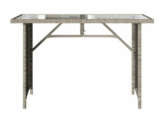 Table de jardin et dessus en verre gris clair 110x68x70cm rotin DQMZ42814