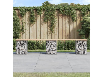 Banc de jardin design de gabion 203x31x42 bois massif de pin SAIU28507