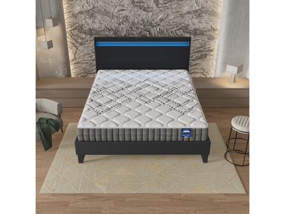 Ensemble Matelas Ressorts Ensachés Lit Avec Tête De Lit 140x200cm-Epaisseur 20cm Accueil MousseHD ACCM23976