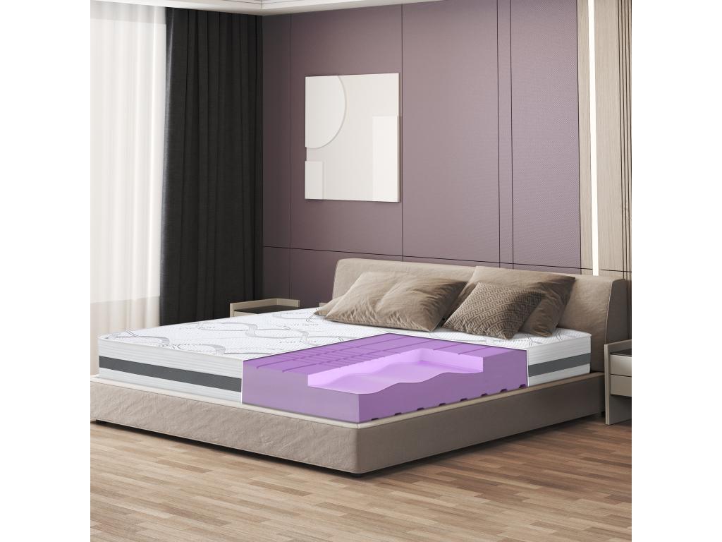 Matelas Simple 90x200 à mémoire de forme - Qualité Premium - Hauteur 25 cm - Fabriqué en Italie MYCX84285