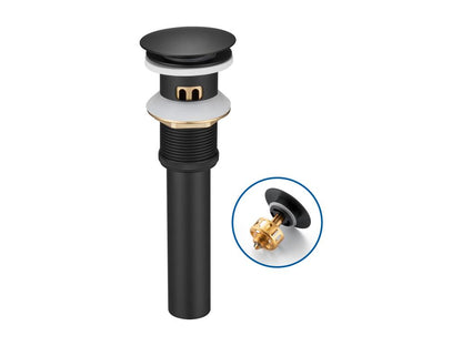 Chicyla max Bonde de Lavabo avec Trop Plein Bonde de Lavabo Pop Up Valve Bonde de Lavabo avec Panier à Crépine pour Salle de Bain Noir LYXF50408
