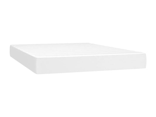 Sommier tapissier et matelas et LED Blanc 140x200 cm Similicuir WZYM50967