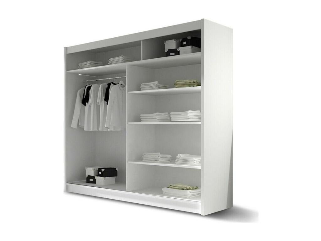 Armoire Chicyla 124 Noir 215x180x57cm Portes d'armoire Glissement MIGL38573