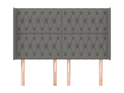 Tête de lit avec oreilles Gris foncé 163x16x118/128 cm Tissu CSYR10734