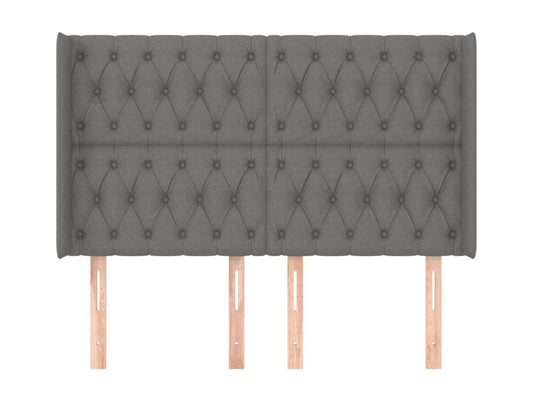 Tête de lit avec oreilles Gris foncé 163x16x118/128 cm Tissu CSYR10734