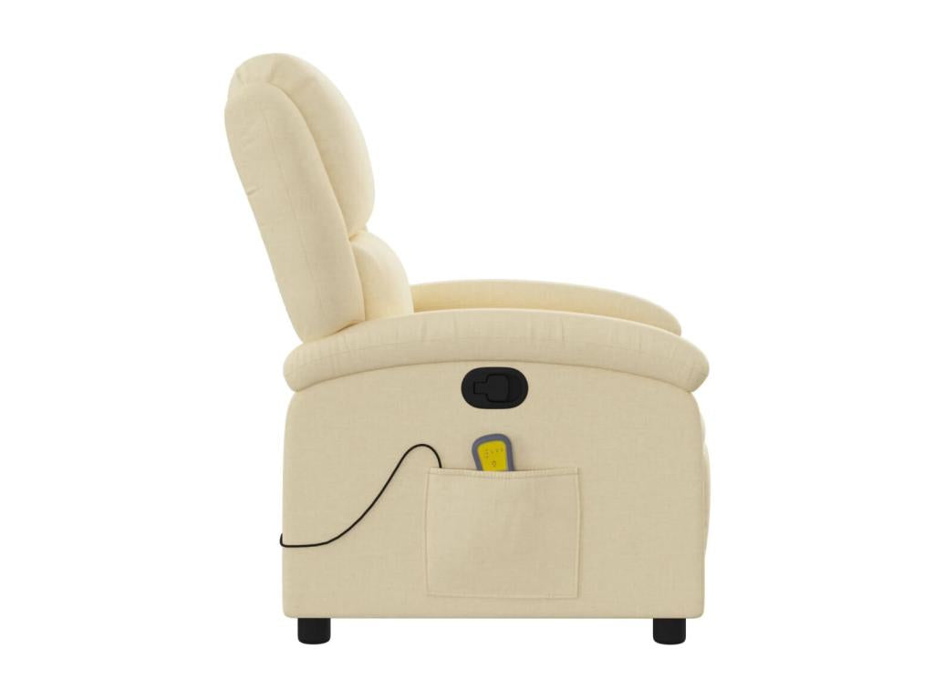 Fauteuil massant inclinable Crème Tissu SVJM83864