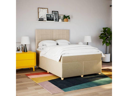 Sommier à Laviecasa de lit avec matelas Crème 140x200 cm Tissu UGWW83795