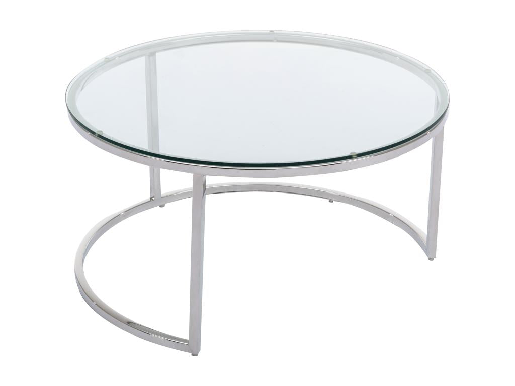 Tables basses gigognes en verre trempé et acier inoxydable - Argenté - Chicyla II de Chicyla MORABITO IQHW33315