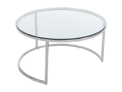 Tables basses gigognes en verre trempé et acier inoxydable - Argenté - Chicyla II de Chicyla MORABITO IQHW33315