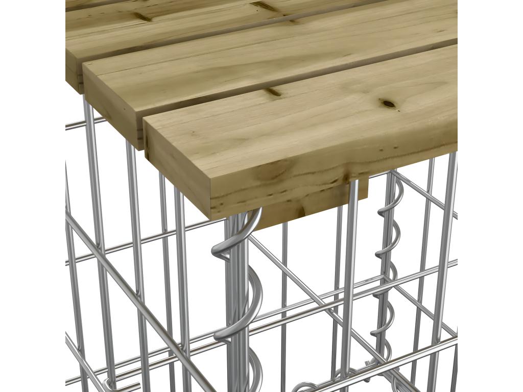 Banc de jardin design gabion 83x44x42 cm bois de pin imprégné URZV59386
